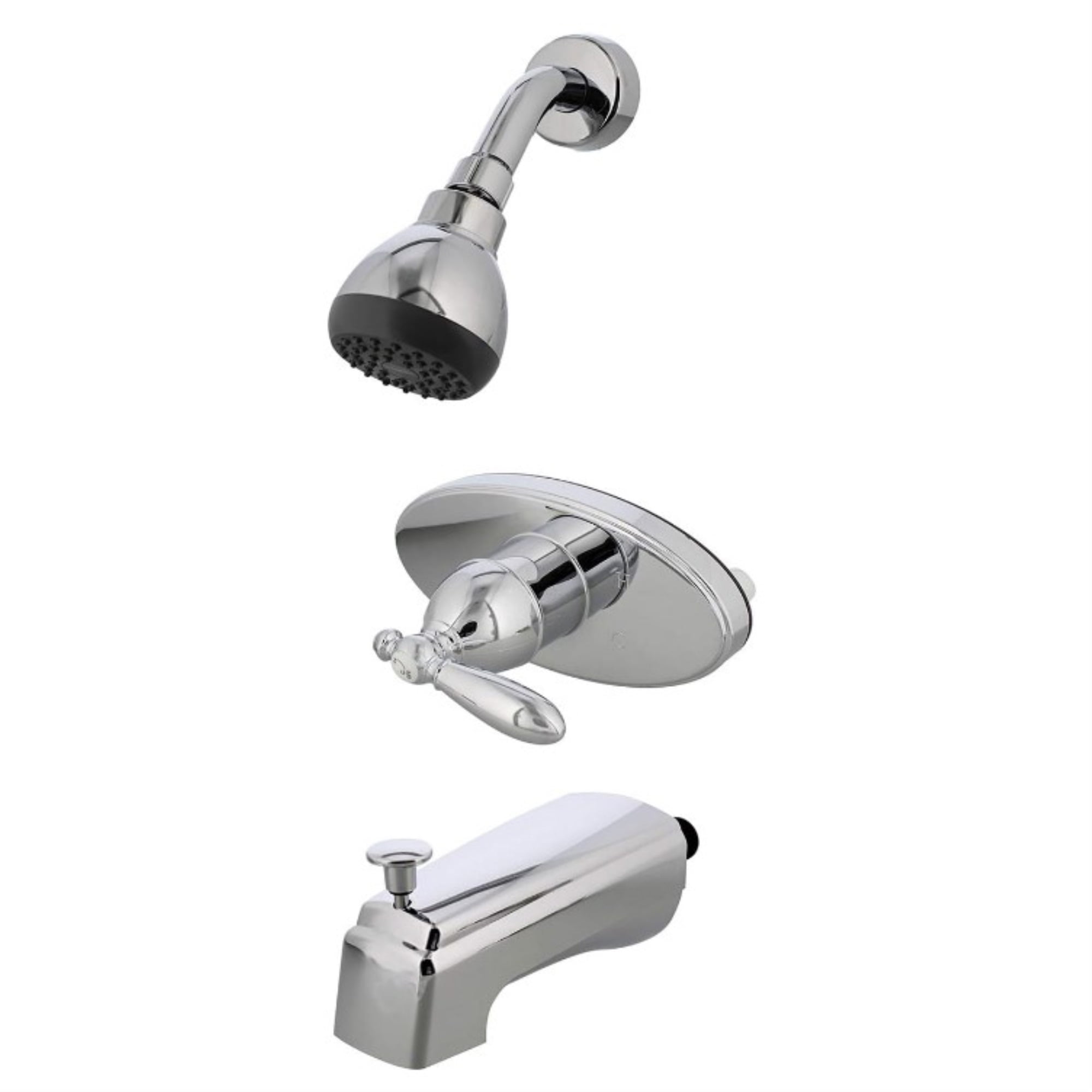 Chrome Single Handle Wall Mounted Shower Faucet Kit