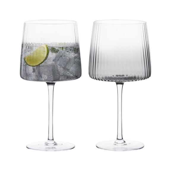 Empire Gin Glasses Smoke, Set of 2 - Modern Shape with Smoke Grey Ombre Effect