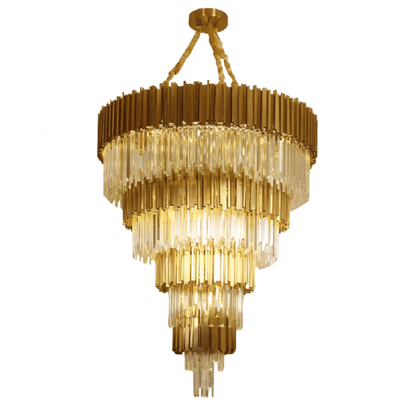 Empire Gold Crystal Chandelier, Dia 47.2'' 4 Layers