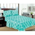 thumbnail image 1 of Empire Home 4-Piece 16" DEEP POCKET Geometric Printed Sheet Set Queen Bedding  - Turquoise, 1 of 1