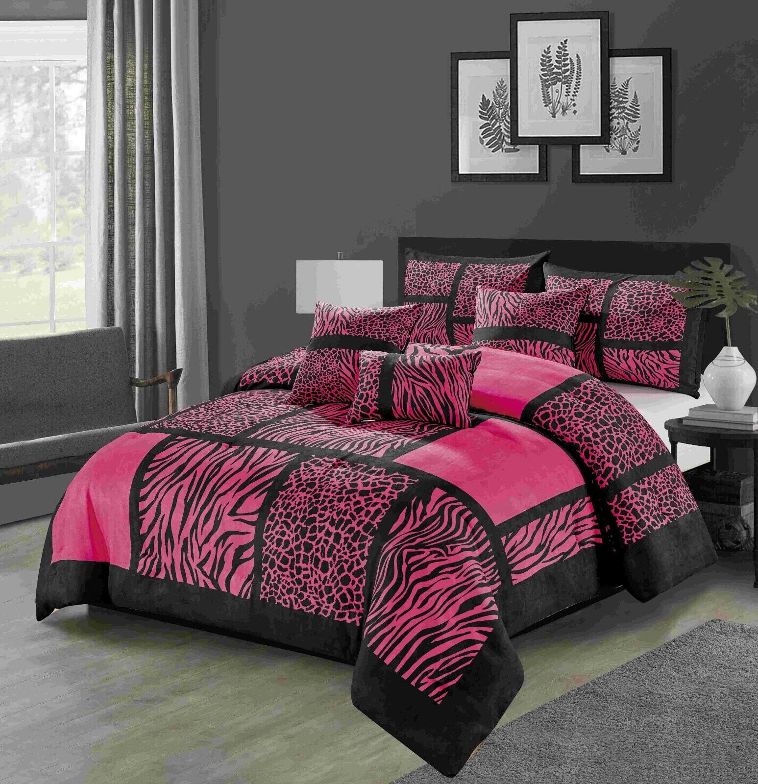 Empire Home 6-Piece Comforter set Safari Zebra Suede Super Soft