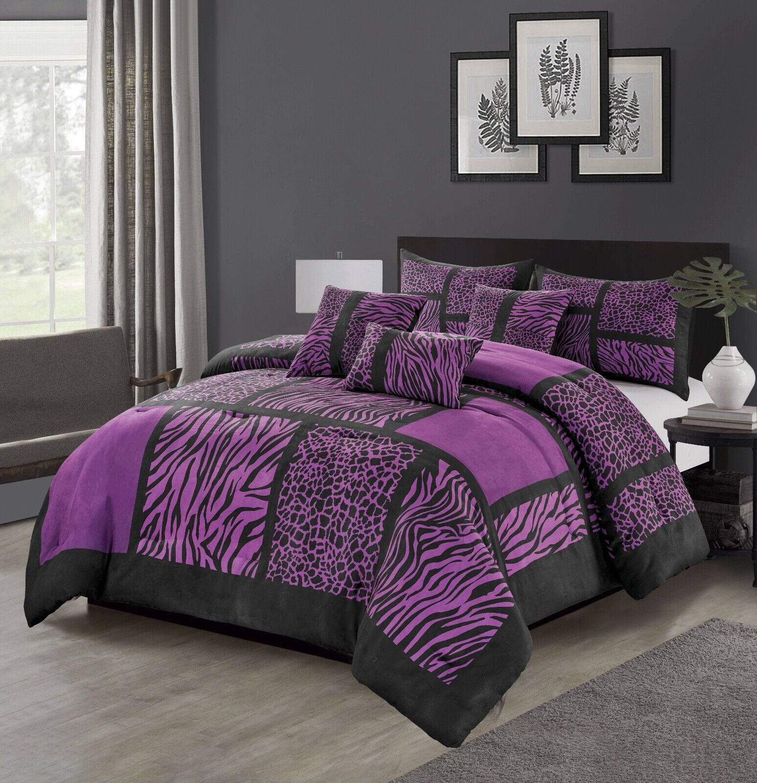 Empire Home 6-Piece Comforter set Safari Zebra Suede Super Soft