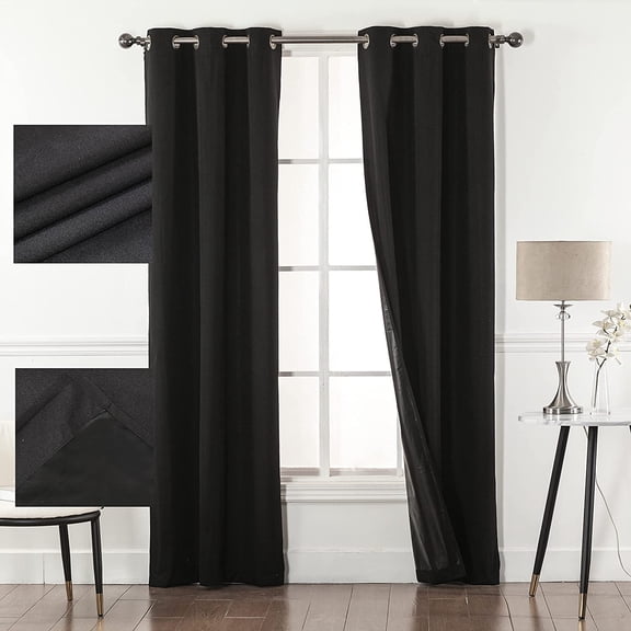 Empire Home Fashion 100% Blackout Window Curtain Panel - Thermal Insulated, Black Back & Grommets - 7 Colors - 4 Sizes