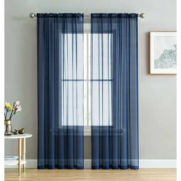 Empire Home Fashion Lilac Rod Pocket Sheer Curtains, 54” x 84” (2 Panels)