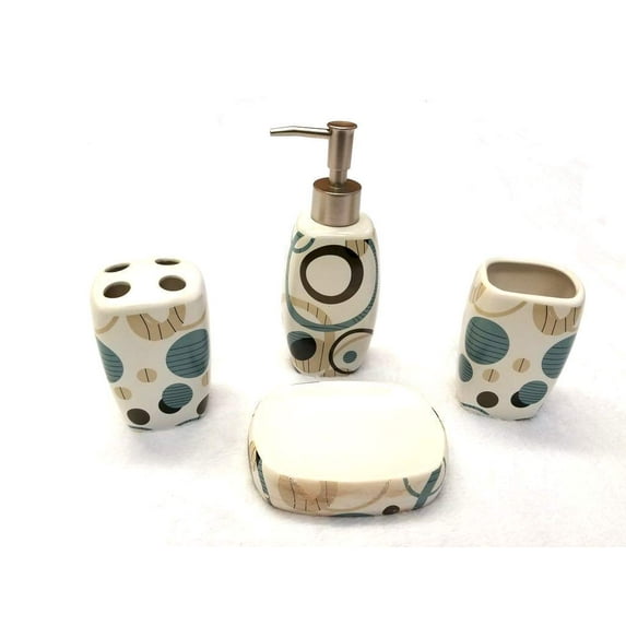 Empire Home Geometric 4 Piece Bathroom Accessory Set