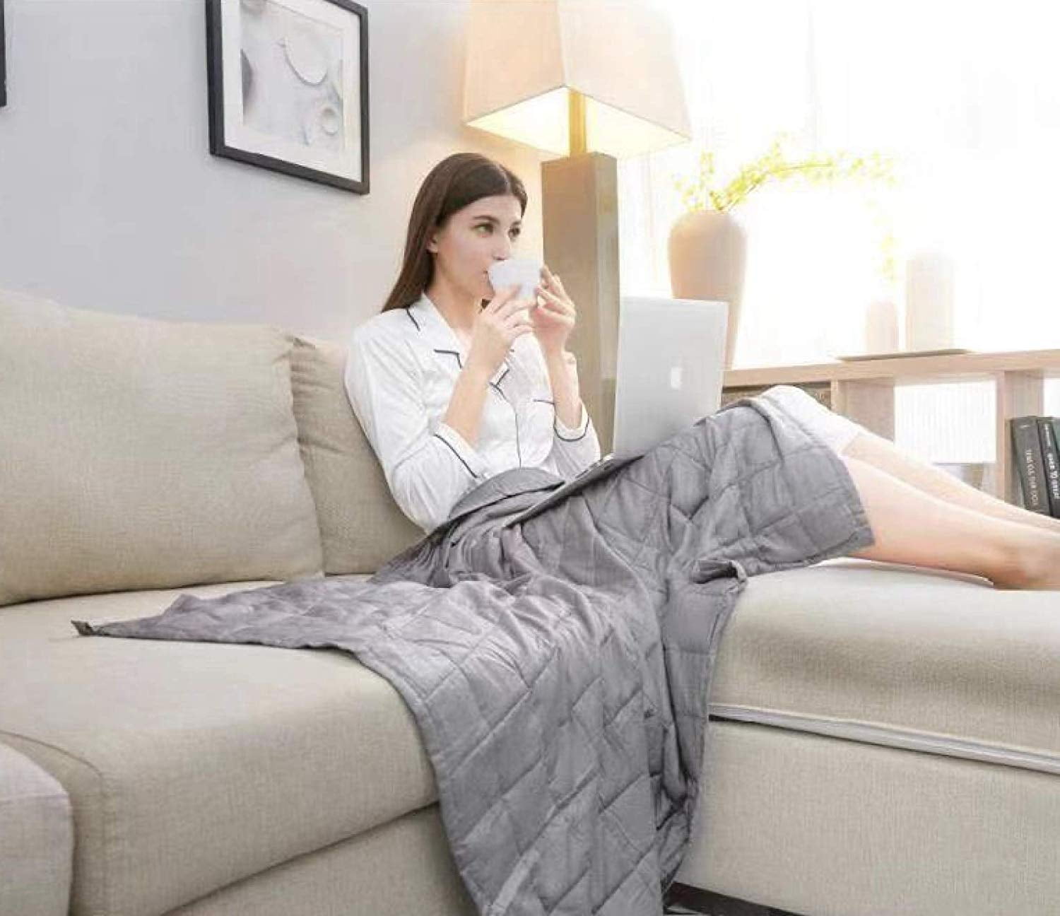 Empire Home Heavy 15LB Weighted Blanket 100 Cotton with Galss Beads