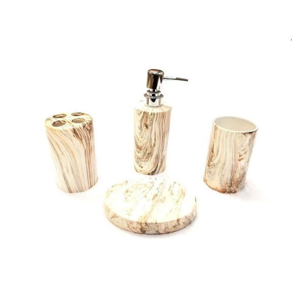 Empire Home Marble 4 Piece Bathroom Accessory Set