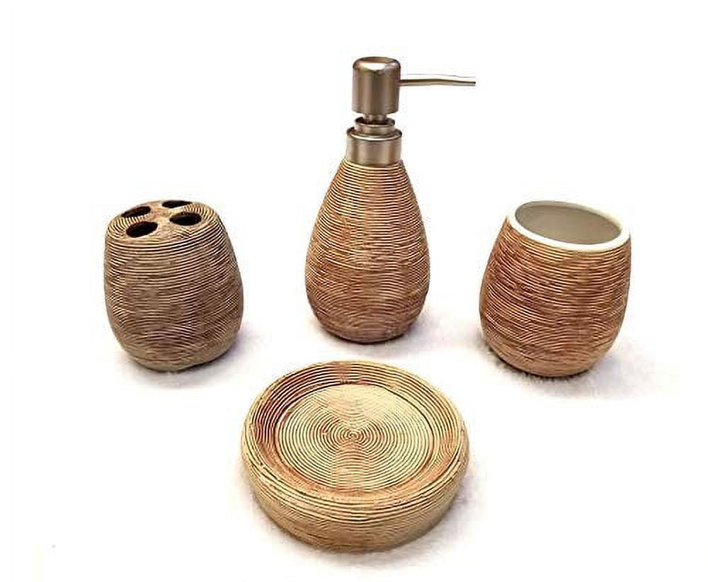 Empire Home Modern Stone 4Piece Bathroom Accessory Ceramic Set