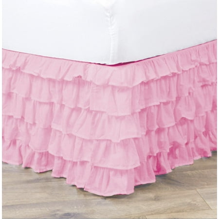 Empire Home Pleated Ruffled Bed Skirt Solid Dust Ruffle All Sizes - Full Light Pink