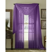 Empire Home Purple 216" Long Sheer Curtain Valance Window New