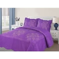 thumbnail image 1 of Empire Home Purple Medallion Polyester Bedspread, Queen-Reversible 3 Count, 1 of 1