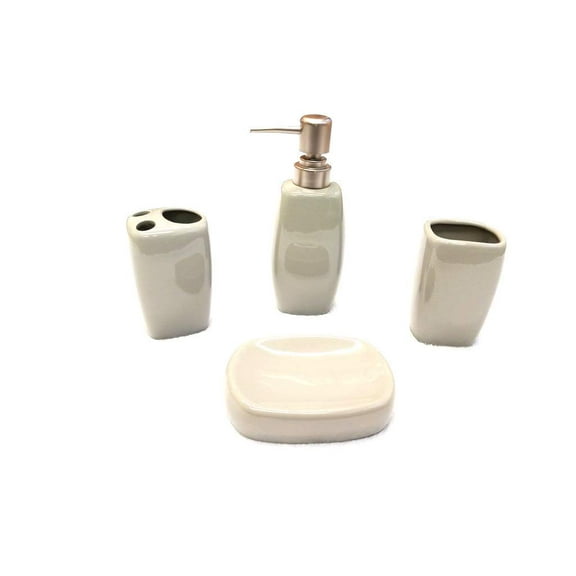 Empire Home Solid 4-Piece Bathroom Accessory Ceramic Set