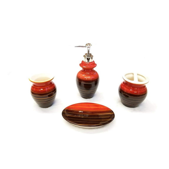 Empire Home Two-Tone 4 Piece Bathroom Accessory Set