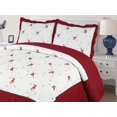 thumbnail image 1 of Empire Home Xenia 3 PC Quilted/ Embroidered Oversized Bedspread- Queen, Burgundy, 1 of 1