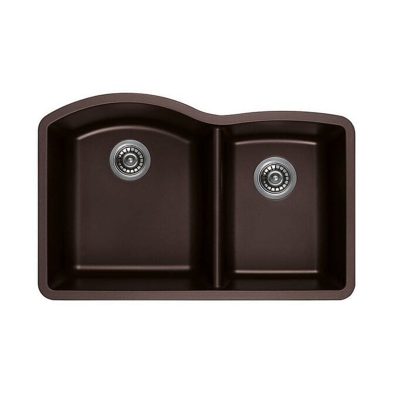 Titan 32" Brown Quartz Dual Mount Double Bowl Kitchen Sink