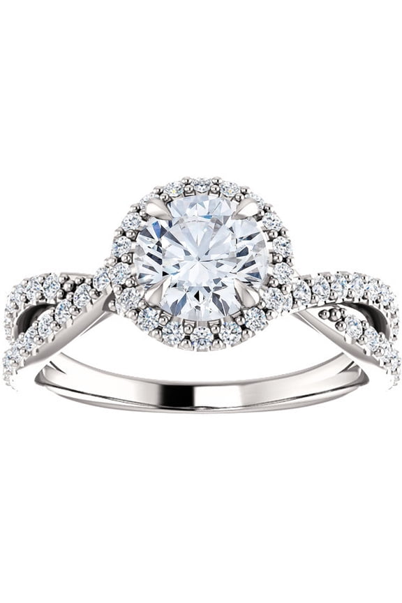 1.2 Ct VVS1/D Round Cut Lab Created Simulated Diamond Rings - 14K Silver Ring for Gifts - Gorgeous Anniversary Gift for Women's - Daily Wear Diamond Ring - Twisted Infinity Ring Gifts