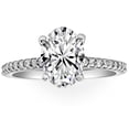 thumbnail image 1 of Empire Jewel 1.3 Ct Round Brilliant Cut Lab Created Diamond Ring - 14K White Gold Over Women's Wedding Engagement Rings - Simple Solitaire With Accents Handmade Wedding Anniversary Engagement Ring, 1 of 7