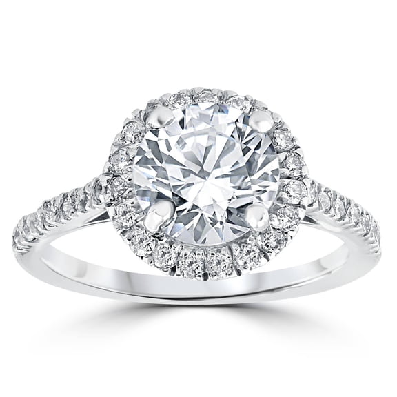 Empire Jewel 1.3 Ct Round Cut Diamond Wedding Rings - 14K Silver Ring for Gift - Engagement Wedding Diamond Jewellery for Women's - Christmas Special Gift for Girls - 6th Anniversary Gifts Her