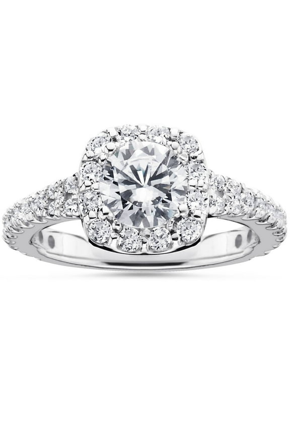 1.5 Ct Round Cut Diamond Rings Gift - 14K White Gold Over Rings Gifts - Twisted Shank Diamond Engagement Rings - Anniversary Gift for Women's - Wedding Proposal Rings for Women's