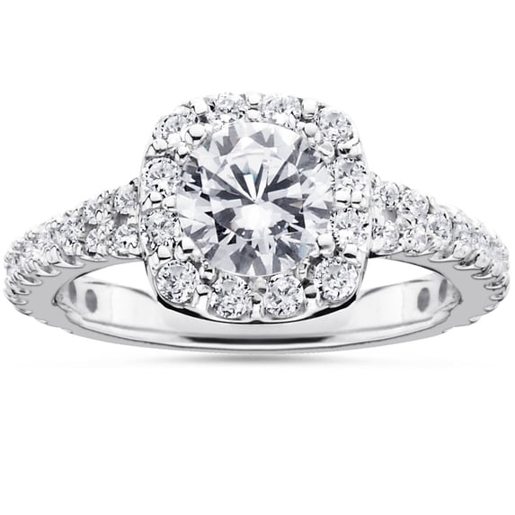 Empire Jewel 1.5 Ct Round Cut Diamond Rings Gift - 14K White Gold Over Rings Gifts - Twisted Shank Diamond Engagement Rings - Anniversary Gift for Women's - Wedding Proposal Rings for Women's