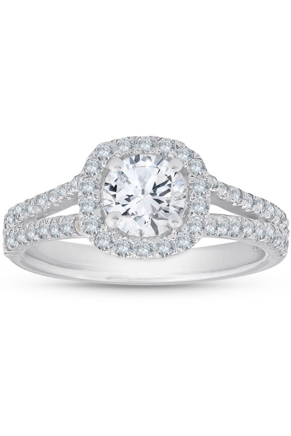 1.5 Ct Round Cut Diamond Wedding Rings - 14K White Gold Plated Rings for Her - Forever Diamond Ring for Women's - Latest Engagement Diamond Ring for Women's - Daily Wear Fine Jewellery
