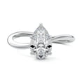 thumbnail image 1 of Empire Jewel 1.8 Ct Pear Cut Lab Created Diamond Wedding Ring - 14K White Gold Plated Jewelry - Hidden Halo Women's Engagement Ring - Wave Shank Special Ring, 1 of 3
