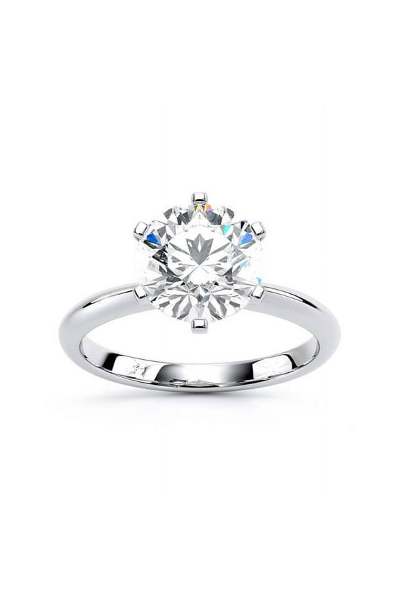 1.8 Ct Solitaire Engagement Rings - Lab-Created Simulated Diamond Rings for Wife - 14K White Gold Over Prong Setting Rings - Classic Wedding Ring for Women - Perfect Proposal Gift