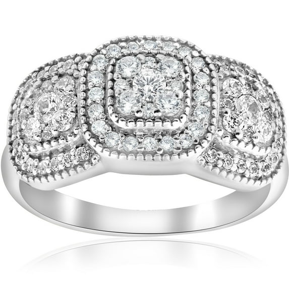 Empire Jewel 1.9 Ct Lab Created Diamond Round Brilliant Cut Wedding Ring for Women's - 14K White Gold Over Wedding Anniversary Ring - 9th Year Anniversary Gifts for Women's - Gifts for Birthday