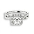 thumbnail image 1 of Empire Jewel 14K White Gold Plated Diamond Ring - 1.5 Ct Princess Cut Lab Created Engagement Band - Infinity Twisted Shank Women's Ring, 1 of 3
