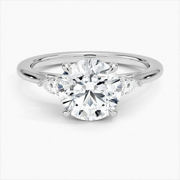 Empire Jewel 14K White Gold Plated Jewelry - 2.1 Ct Brilliant Round Cut Wedding Rings - Professional Diamond Bands for Her - Clearance Engagement Rings - Elegant Everyday Jewelry