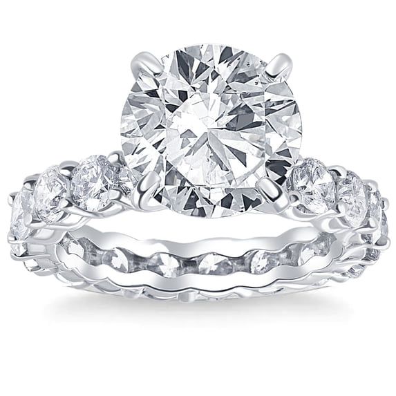 Empire Jewel 14K White Gold Plated White Gold Plated Moissanite Rings - Round Cut 2 Ct Moissanite Solitaire Rings - Simple Handmade Engagement Rings For Women's - Forever Moissanite Rings for Women