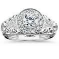 thumbnail image 1 of Empire Jewel 14K White Gold Over Rings - 1.3 Ct Radiant Cut Diamond Rings - Women's Jewellery Engagement Wedding Silver Rings - Diamond Rings On Clearance - Daily Wear Fine Jewellery for Women's, 1 of 7