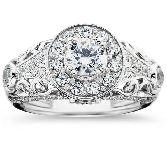 Empire Jewel 14K White Gold Over Rings - 1.3 Ct Radiant Cut Diamond Rings - Women's Jewellery Engagement Wedding Silver Rings - Diamond Rings On Clearance - Daily Wear Fine Jewellery for Women's