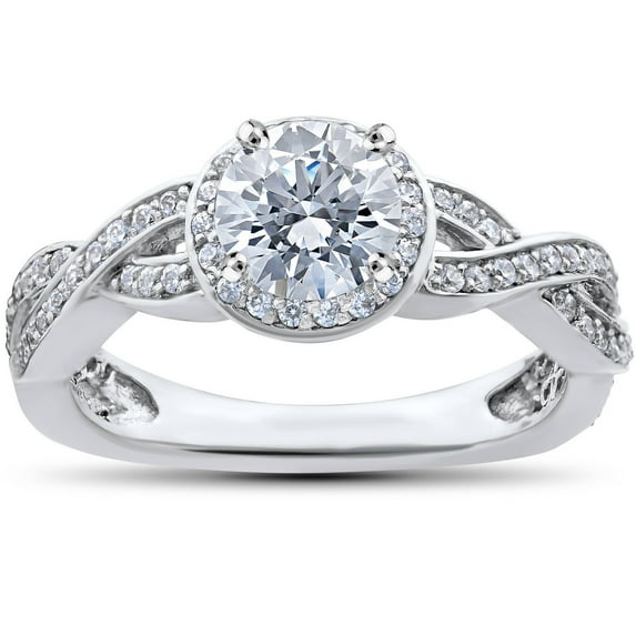Empire Jewel 14K White Gold Over Rings - 1.8 Ct Round Cut Diamond Rings Women's - Christmas Special Gift for Her - Jewellery Silver Clearance Wedding Ring Sets - 30th Wedding Anniversary Gifts