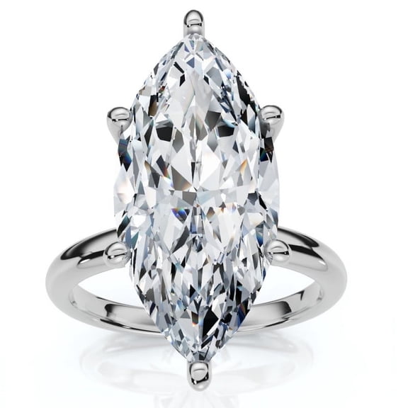 Empire Jewel 14K White Gold Over Rings - 1.9 Ct Marquise Cut Diamond Rings - Engagement Anniversary Rings for Women's - Wedding Designer Silver Rings - Christmas Special Gift for Her - Promise Gift