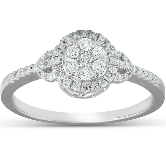 Empire Jewel 14K White Gold Over Rings - 1 Ct Round Cut Lab Created Diamond Rings - Forever Diamond Ring for Women's - Jewellery Diamond Rings Wedding Sets Past Present Future - Diamond Jewellery