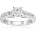 thumbnail image 1 of Empire Jewel 14k White Gold Over Diamond Wedding Anniversary Ring - 1.2 Ct Princess Cut Lab Created Diamond Wedding Rings for Women's - Bezel Set Wedding Anniversary Engagement Rings for Women's, 1 of 7