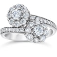 thumbnail image 1 of Empire Jewel 14k White Gold Over Engagement Ring - Prong Set 1.3 Ct Round Cut Lab Created Diamond Wedding Ring - Anniversary Rings for Women's - Women's Gifts for Birthday - Party Wear Ring for Her, 1 of 5