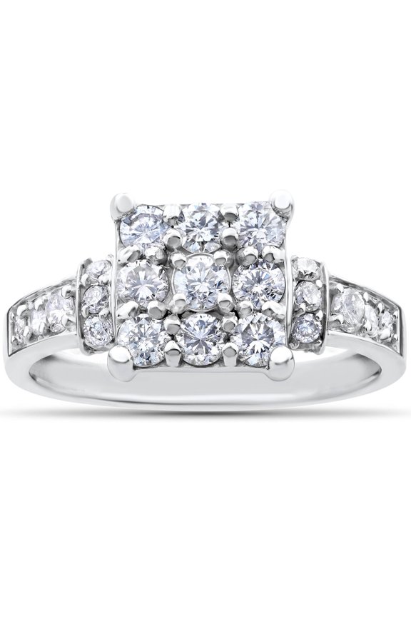 14k White Gold Over Wedding Engagement Ring for Her - Round Cut 1 Ct Lab Created Diamond Anniversary Ring - Daily Wear Diamond Rings - Forever Diamond Ring for Her - Graduation Gift