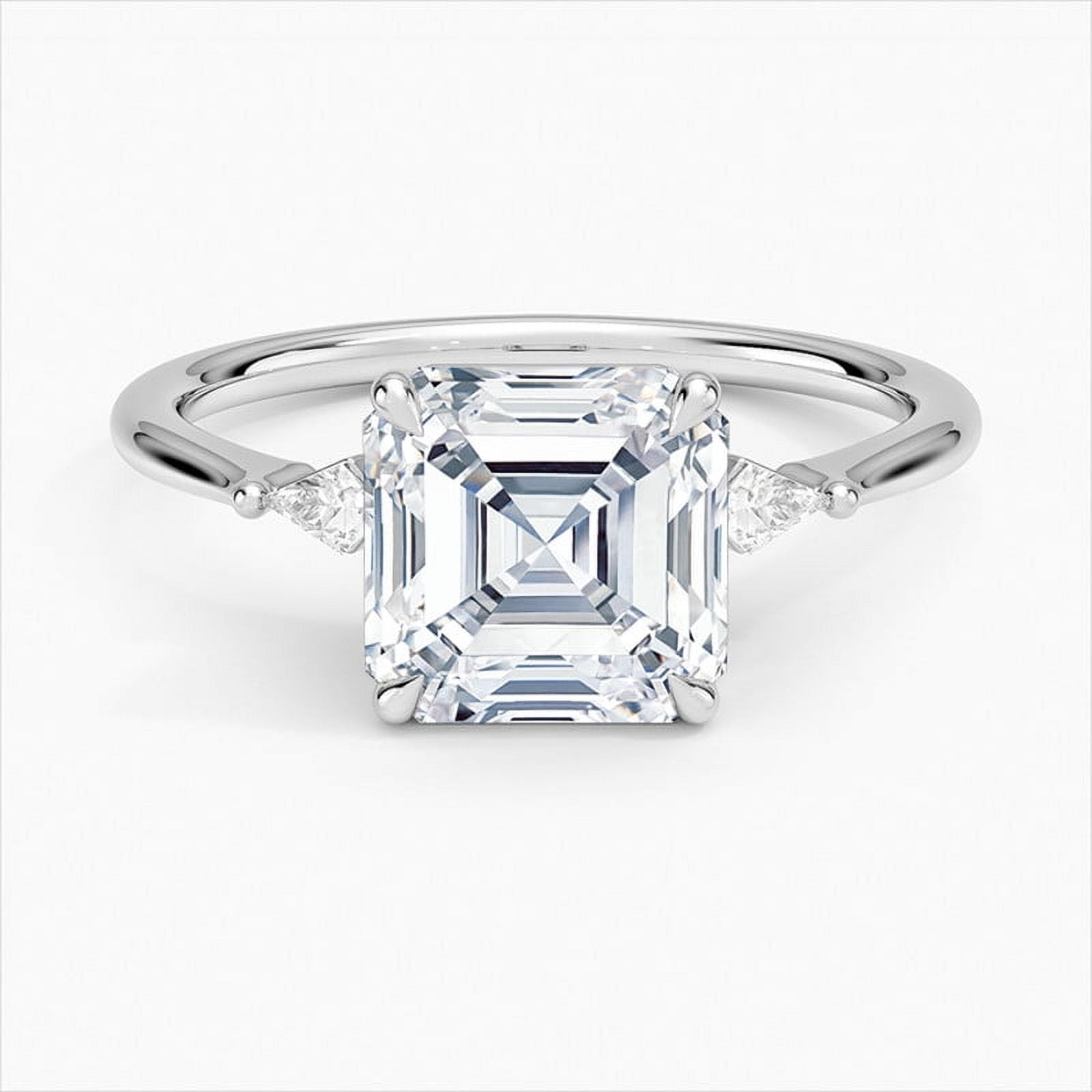 Empire Jewel 2.3 Ct Asscher Cut Diamond Wedding Rings - 14K White Gold ...