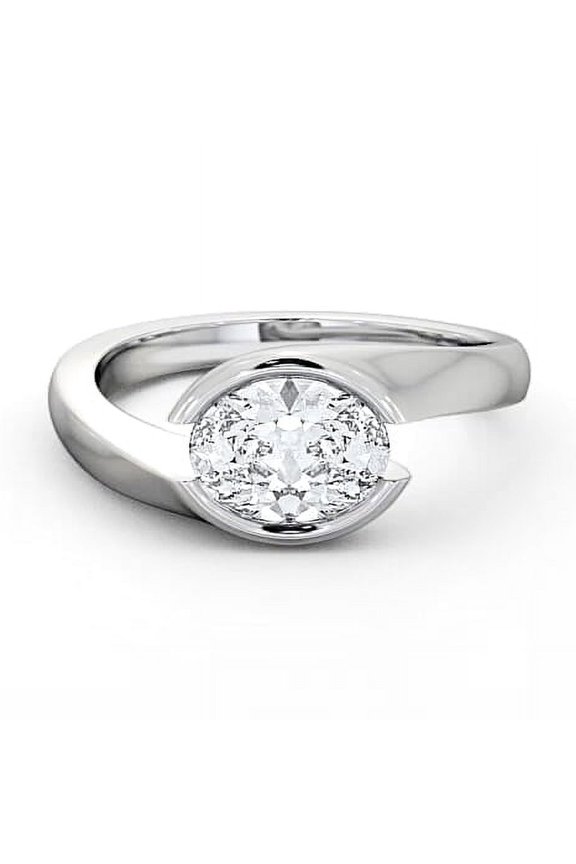2 Ct Oval Cut 4-Prong Diamond Solitaire Ring - 14K White Gold Plated Wedding Anniversary Ring - Engagement Designer Solitaire Silver Ring for Women - Christmas Special Gift for Her