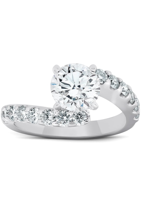 Beautiful 1.2 Ct Round Cut Lab Created Simulated Diamond Ring for Her - Prong Set in 14K White Gold Over - Perfect Engagement Ring for Women's - Ideal for Birthdays and Anniversaries