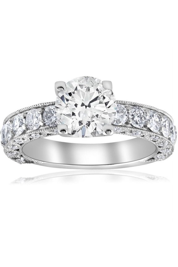 Dazzling 1.2 Ct Round Cut Diamond Wedding Rings - Lab Created Simulated Diamond in 14K White Gold Over - Elegant Engagement Rings with Prong Setting - Ideal Gifts for Any Occasions