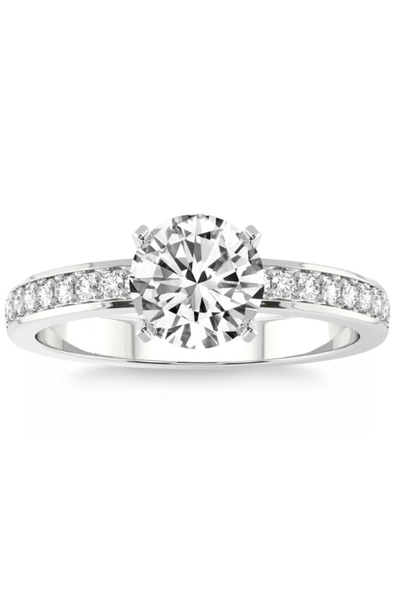 Excellent 1.9 Ct Round Cut Lab Created Simulated Diamond Rings - 14K White Gold Over Wedding Anniversary Rings - Gorgeous Anniversary Gift for Women's - 30th Wedding Anniversary Gifts