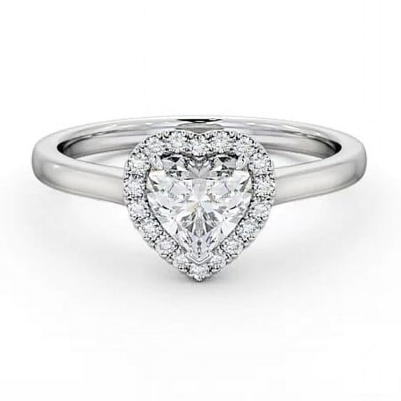 Empire Jewel Heart Cut Excellent 2 Ct Diamond Engagement Ring - 14K White Gold Plated Wedding Anniversary Ring - Engagement Wedding Halo Ring for Women - Ever & Ever Halo-Style Engagement Rings