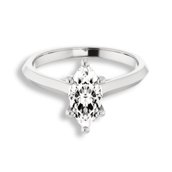 Empire Jewel Pear Cut 1.8 Ct Lab Created Diamond Engagement Band - 14K White Gold Plated Anniversary Wedding Ring - Women’s Solitaire Gift Ring