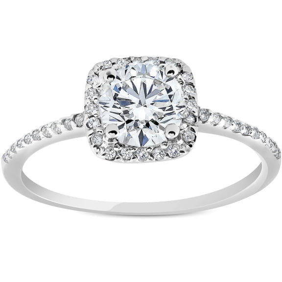 Empire Jewel Prong Set 1.4 Ct Round Cut Lab Created Diamond Ring - 14K White Gold Over Wedding Anniversary Ring - Bridal Stacking Engagement Diamond Ring - Luxurious Minimalist Anniversary Rings
