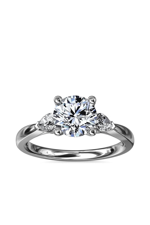 Prong Set 2.2 Ct Round Cut Lab Created Diamond Ring - Engagement Wedding Diamond Rings on Clearance - 3 Stone Engagement Wedding Ring - Engagement Prong Setting Ring for Women