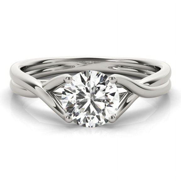 Empire Jewel Round Cut 1.5 Ct Lab Created Diamond Anniversary Ring - 14K White Gold Plated Split Shank Engagement Band - Promise Ring - Women’s Wedding Jewelry
