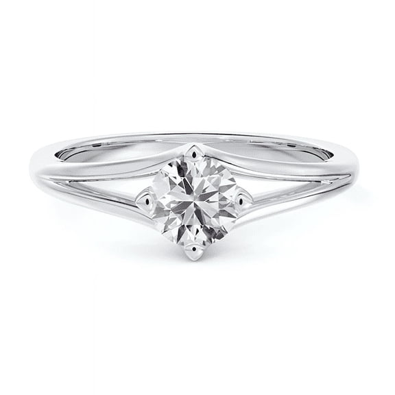 Empire Jewel Round Cut 1.5 Ct Lab Created Diamond Wedding Band - 14K White Gold Plated Engagement Ring for Women - Bridal Gift Ring - Split Shank Anniversary Diamond Ring